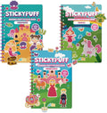 Stickypuff Value Pack - 3 Reusable Puffy Sticker Book for Toddlers - Puffy Stickers for Toddlers - Travel Activities for Kids Ages 4-8 - Screen Free Birthday Gifts (Wonderland)