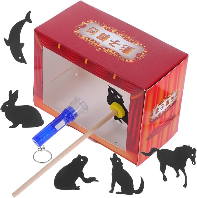 Kisangel 1 Set DIY Chinese Shadow Puppets Kit, Interactive Puppet Theater for Educational Engaging Storytelling Includes Flashlight Accessories