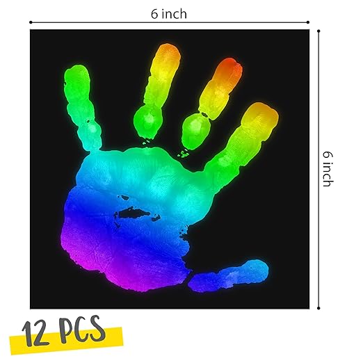 Spakon 12 Pcs Heat Sensitive Sheet Temperature Sensitive Sheet 6 Color Changing Heat Board, 24 to 34 Celsius Degree Transition for Science Experiment (6 x 6 Inch)