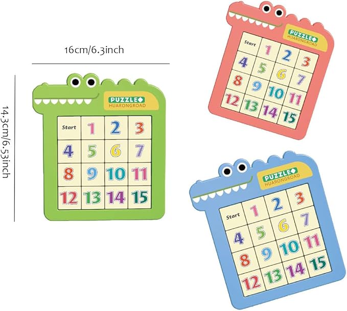 Dementia Activities for Seniors, Slide Number Puzzle Travel Game Gifts for Dementia Patients (Number, Green) 99-3