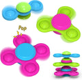 3PCS Silicone Suction Cup Spinner Toys for 1-2 Year Old Boys & Girls | Sensory Baby Bath Toys for Toddlers 12-18 Months | Birthday Gifts for Infants | Spinning Top Travel Toys