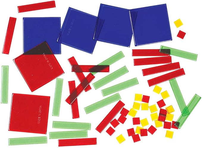 Learning Resources Algebra Tile Class Set - Classroom And Teacher Must Haves, Board Bame, Homeschool Supplies, Math Manipulatives Workbook, Montessori Fraction Materials, Educational STEM