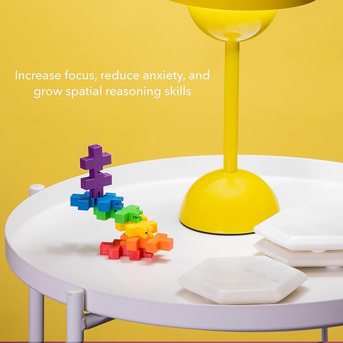 Plus-Plus - HEXEL Spectrum - Fidget Sensory Puzzle Toy - Travel Friendly, Quiet Stress and Anxiety Relief for Kids/Adults