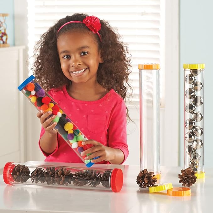 Learning Resources Primary Science Sensory Tubes - Set of 4 Tubes, Ages 2+ Science Toys for Kids, STEM Toys, Fine Motor and Sensory Toys