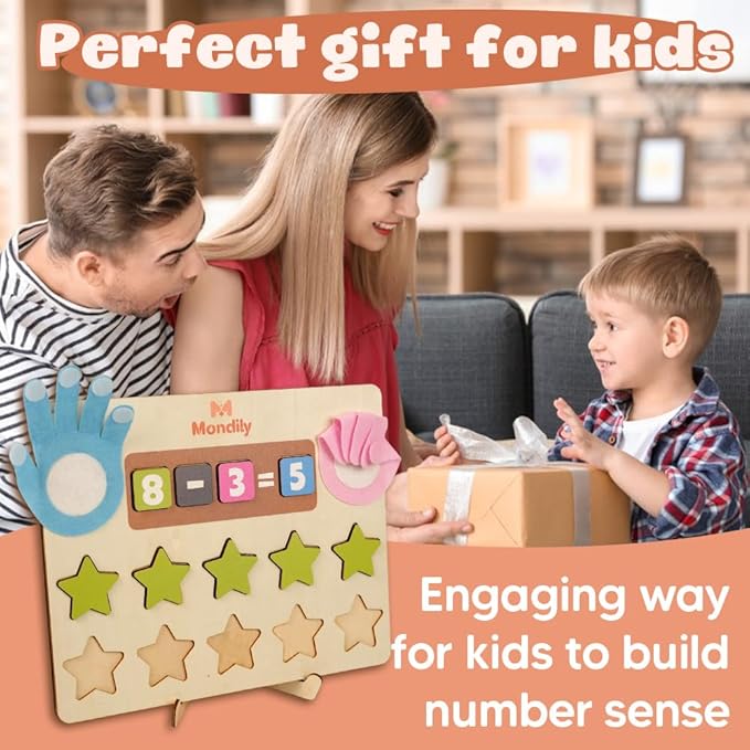Educational Math Board Learning, Math Manipulatives & Number Counting Blocks for Kids, Addition and Subtraction Counters Math Homeschool Kindergarten Supplies & Birthday Gifts