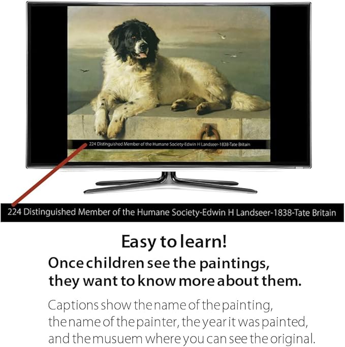 BillionDollarArtGallery® Great Art for Kids Transforms your TV Into Wall Art for Children | Over 500 of Historic & Beautiful Paintings | Art Education | Teachers Gift | Student Gifts | Art TV