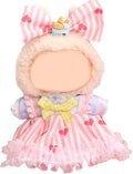 17cm Doll Clothes Set, Cute Girls Doll Outfits Set , 3 PCS Pink Love Princess Dress Outfits Exquisite Accessories
