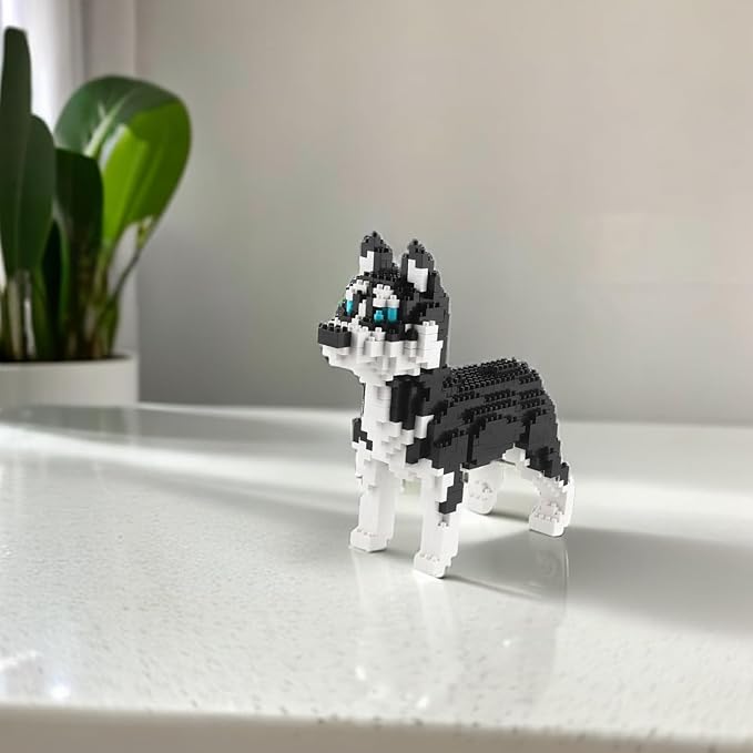 Larcele Micro Husky Dog Building Blocks Super Mini Pet Building Toy Bricks, 950 Pieces KLJM-02 (Husky)