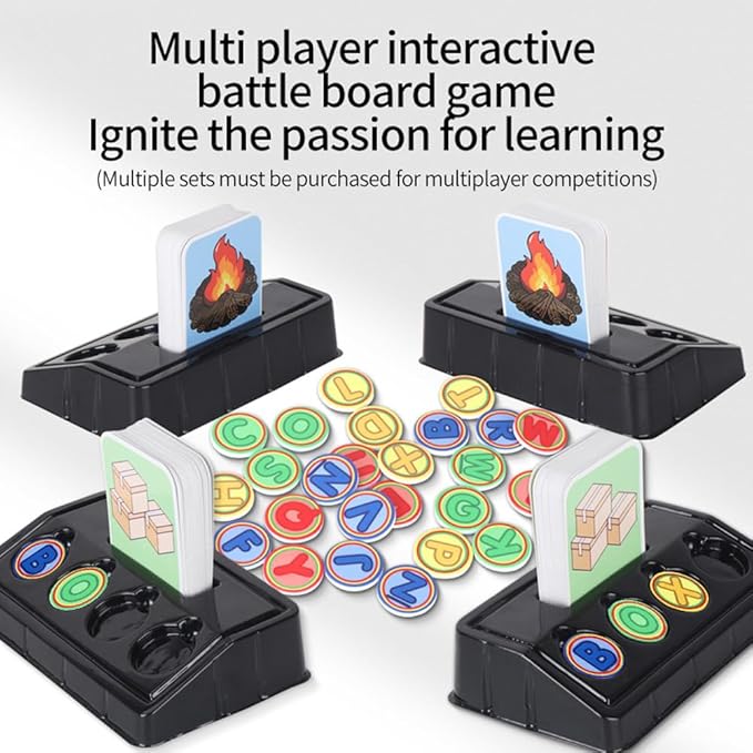 Matching Letter Game for Preschooler Age 3+ - Self-Correcting Word Puzzles Boost Spelling, Reading, Alphabet & Word Recognition - Early Education Toy Includes 30 Flash Cards & 26 Letters