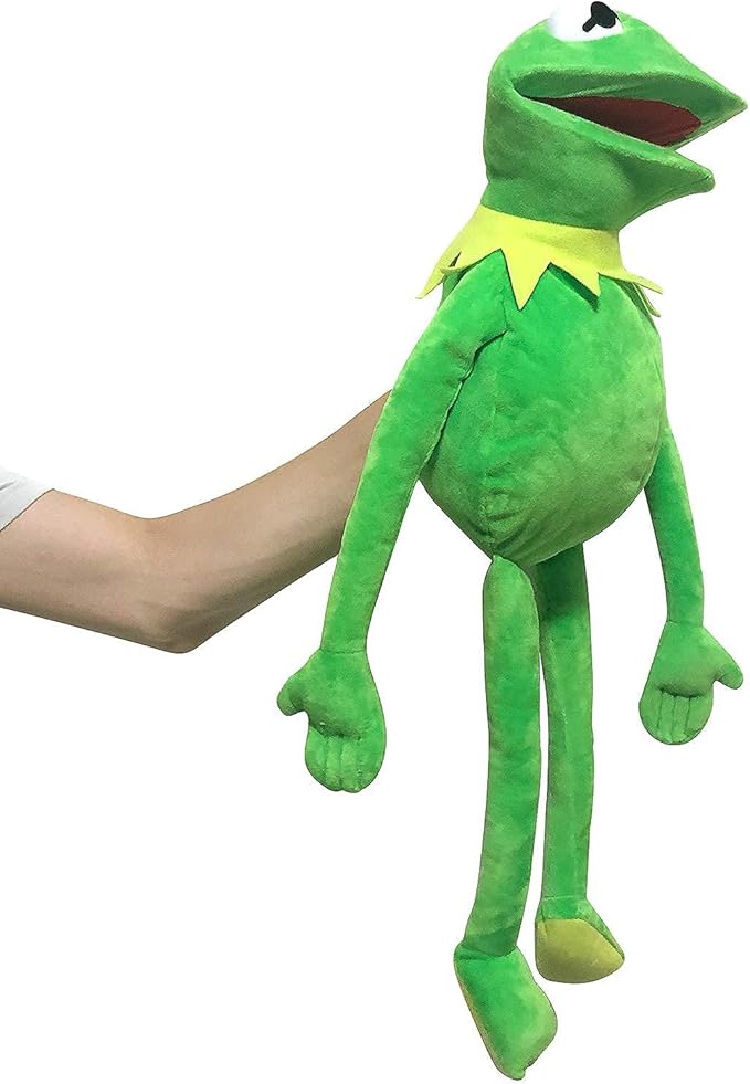 Lacroky Kermit Frog Puppet, Hand Kermit Puppet Soft Stuffed Plush Toy with Kermit The Frog Puppet Stickers, Gift Ideas for Holiday/Birthday for Boys and Girls - 24 Inches