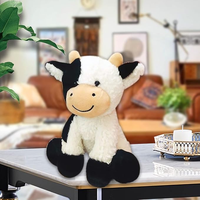 CHELEI2019 9" Cow Stuffed Animal Plush Soft Christmas Cow Plushies Toy for Kids,Girls