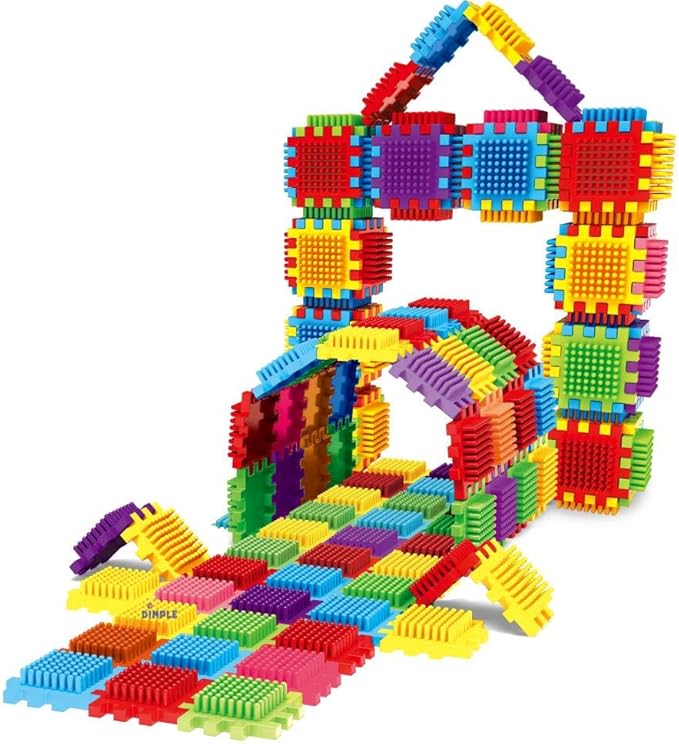 Dimple 360-Piece Set Large Stacking Blocks and Interconnecting Building Set, Makes 60 Blocks, for Boys & Girls, Educational Fun, Great Toy for Child Development for Kids and Toddlers
