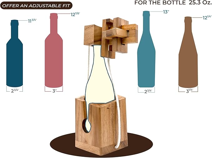 BSIRI Think for Bottle Puzzle Challenging Brain Teaser and Holder Game Functional Storage Ideal for Bottles Lover and Fun Gifts Hard Games