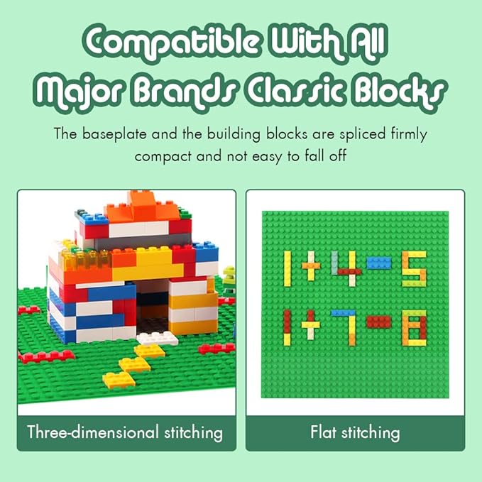 Lekebaby 8 Pack Classic Baseplates Building Base for Building Bricks, 10" x 10" Building Boards - 100% Compatible with Major Brands, Macaron