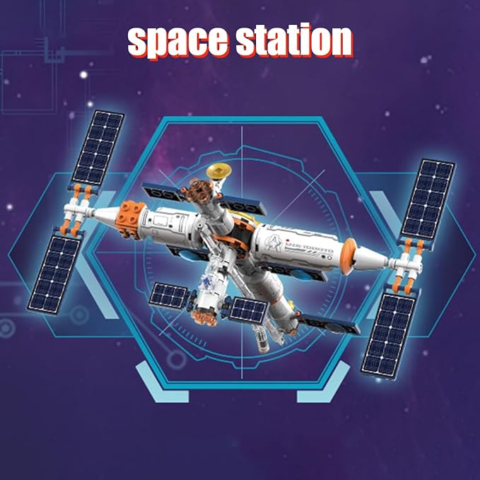 Space Radio Telescope Building Blocks Sets，Ideal Gift for Space Lovers，Radio Telescope Building Blocks Set for Exploring Space（1053PCS）-Toys Gifts for Adult