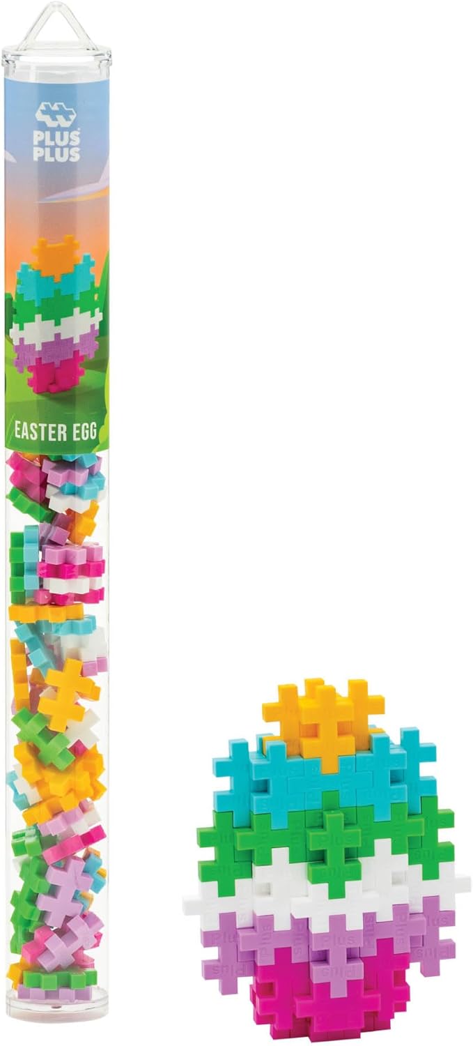 Plus Plus - Easter Egg - 70 Piece Tube, Construction Building Stem / Steam Toy, Interlocking Mini Puzzle Blocks for Kids