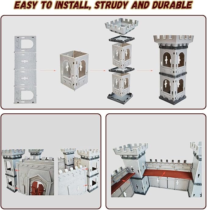 Mostop Medieval Castle Knight Toy Soldier Figures Army Men Toys, The Medieval Times Middle Ages Castle Building Toy Piracy Knight Action Figurines with with 20 Piracies, 12 Soldiers, 200 Mini Army Men