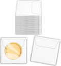 200Pcs Single Pocket Coin Flips Coin Sleeves Holders Clear PVC Coin Protectors Individual Plastic Coin Holders for Coin Currency Bills Collectors Protector (2.2 x 2.2 Inch) (Rectangular) ﻿