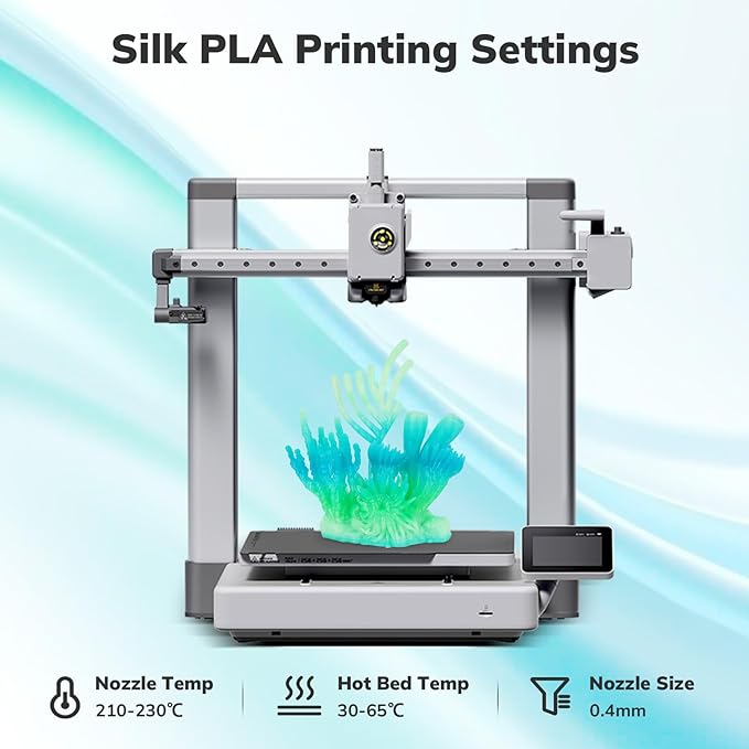 AMOLEN PLA 3D Printer Filament, PLA Filament 1.75mm Transparent Blue Green, with Light Transmission Feature, Compatible with Most FDM Printer, 1KG/2.2lb