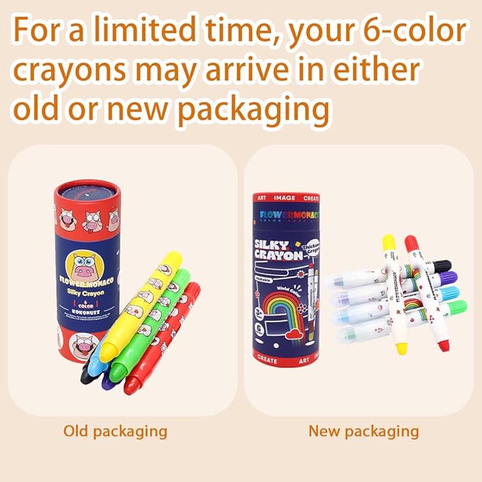 Lebze Jumbo Crayons for Toddlers, 6 Colors Washable Crayons, Easy to Hold Silky Large Crayon for Babies and Children, Safe Non Toxic