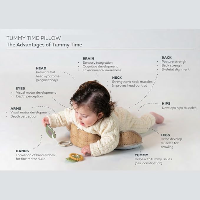 Taf Toys Tummy Time Toys Ergonomic Cushion & Teether for Infant Newborn Supportive Baby Tummy Time & Neck Strengthening Develops Muscles for Crawling Montessori Sensory Toy Tummy Time Toys 0-6 Months