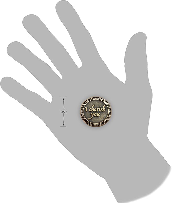 Bulk Set of 3 Romantic Love Expression Coins, I Cherish You, I Can't Stop Thinking About You, Anniversary Pocket Tokens for Date Night, Love Gift for Men & Women, from Him or Her