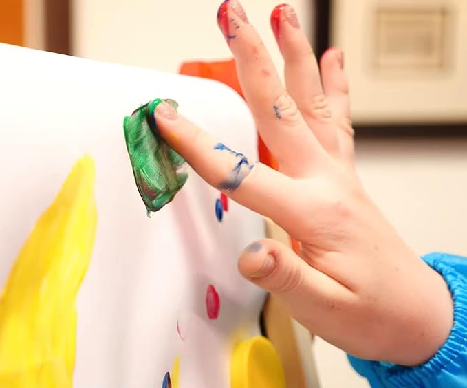 MEEDEN Finger Paints for Kids, Washable Kids Finger Paint Non Toxic Finger Painting Set for Toddlers 3+ Age Art Painting Supplies Gift for Baby Hand Painting DIY Crafts, 6 Colors, 60ml/Tube