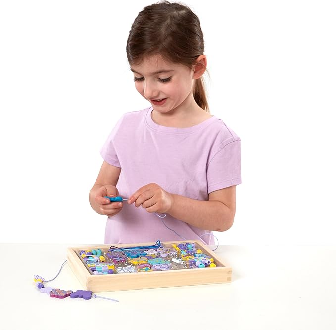 Melissa & Doug Created by Me! Butterfly Beads Wooden Bead Kit, 150+ Beads for Jewelry-Making
