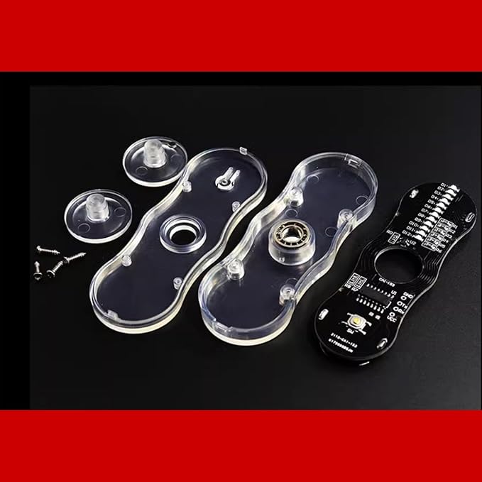 ISolderStore LED Rotating Gyroscope DIY Kit 2 Leaves Gyroscope SMD Soldering Project Soldering Practice Kit Electronics Kit for Students