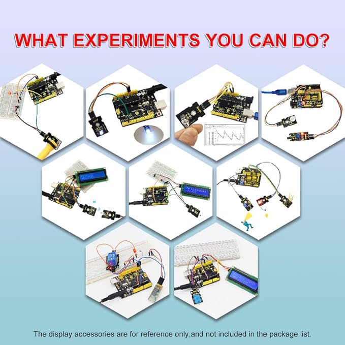 KEYESTUDIO 48 Sensors Modules Starter Kit for Arduino with LCD, 5v Relay, Sound, LED Modules, Servo Motor, Motion, Pressure Sensor, Gas Sensor, etc.Programming for Beginners Adults Learning
