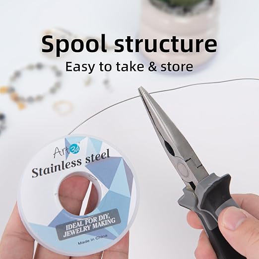 Art3d 20 Gauge Stainless Steel Wire, Bendable Soft Crafting Wire for Jewelry Making Earring Beading DIY Wrapping Sculpting - 120 FT Silver
