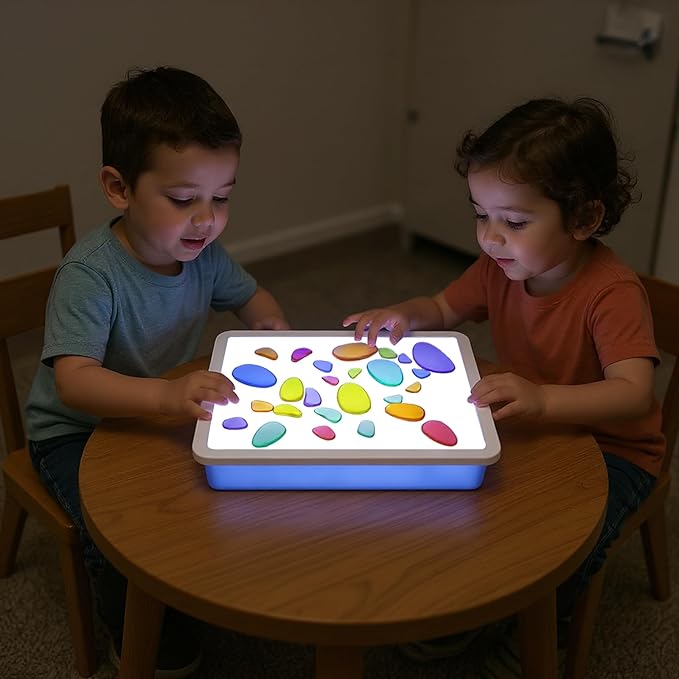 Rainbow Stacking Stones – Set of 36 - Translucent Pebbles, Perfect Light Table Toys for Kids Learning & Fun