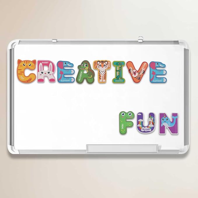 Large Wooden Magnet Alphabet Letters for Kids - Cute Animal Magnetic Letters for Fridge Magnetic ABC for Classroom Kids Gift Preschool 3 4 5 Years Old