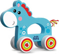 Wooden Pull-Along Horse – Eco-Friendly Toddler Toy with Spinning Wheels & Tactile Tail – Early Learning Toy for 1 Year Old and Up
