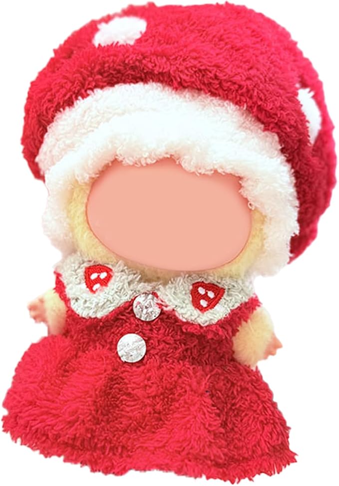 17CM Doll Clothes Set Red Dress + Red Hat, Fashion Cute Dress-Up Clothes for Doll Accessories Outfit(No Doll Included)(LBB Clothes 10)