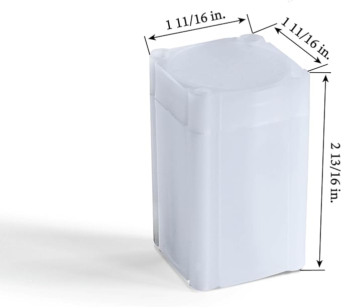 LIGHTHOUSE - Square Coin Tubes - Convenient Push Top, Virtually Unbreakable, Acid Free and Archival Quality - Coin Tubes for US Medallions, 10 Pack