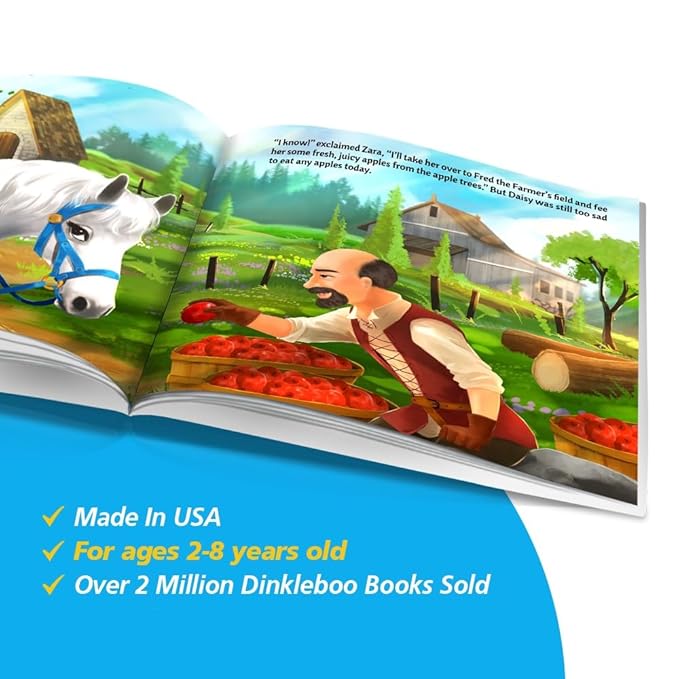 Personalized Story Book by Dinkleboo - The Princess and Her Pony - for Girls Aged 0 to 8 Years Old - A Story About Your Daughter’s Adventure with Her Pony - Soft Cover (8"x 8")