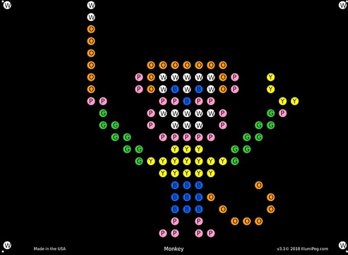 lllumiPeg Zoo Refill templates for Basic Fun Lite Brite Magic Screen Retro Style (12 Sheets, 6x8)