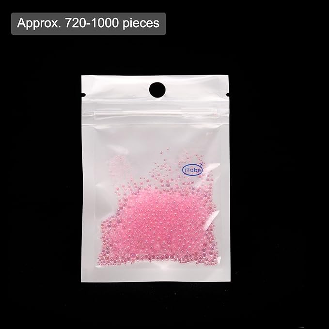 Iridescent Glass Tiny Bubble Beads, 0.4-3mm 10g No Hole Micro Mini Round Korean Pink Water Droplets Beads - Applications: for Resin Filler, Nail Art, Dollhouse Bath Tub