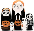 HYCLES Nesting Dolls Russian Matryoshka Wood Stacking Nested Set for Kids Handmade Toys for Children Kids Christmas Birthday Decoration Halloween Wishing Gift