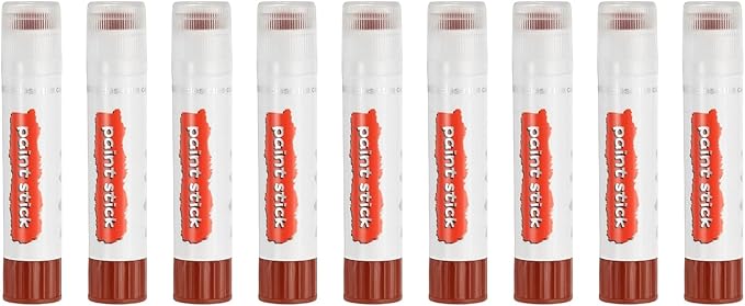 PATIKIL Tempera Paint Sticks, 9 Pcs Solid Tempera Paints Sticks Washable Bulk Markers Pen Quick Drying for Artists Beginners Art Supplies, Brown