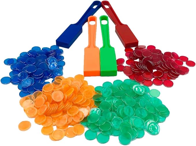 Yuanhe Magnetic Bingo Wand Chips - 4 Colors for Science Learning Counting Family Game Night Activities