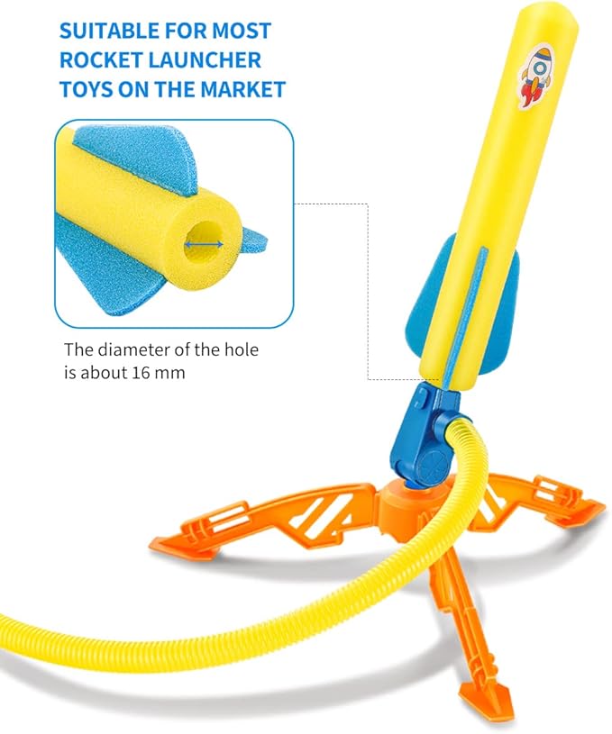 Banvih Rocket Launcher Refills for Kids, 8 Foam Air Rockets, Outdoor Toys Games Launcher Accessories, Birthday Gifts for Toddler Boys Age 3 4 5 6 7 8+ Years Old