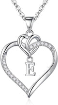 STORUP Heart Initial Necklaces for Women Girls, 14K Gold Plated Cubic Zirconia Heart Initial A-Z Pendant Necklace Dainty Heart Necklaces for Women Teen Girl Jewelry Birthday Gifts