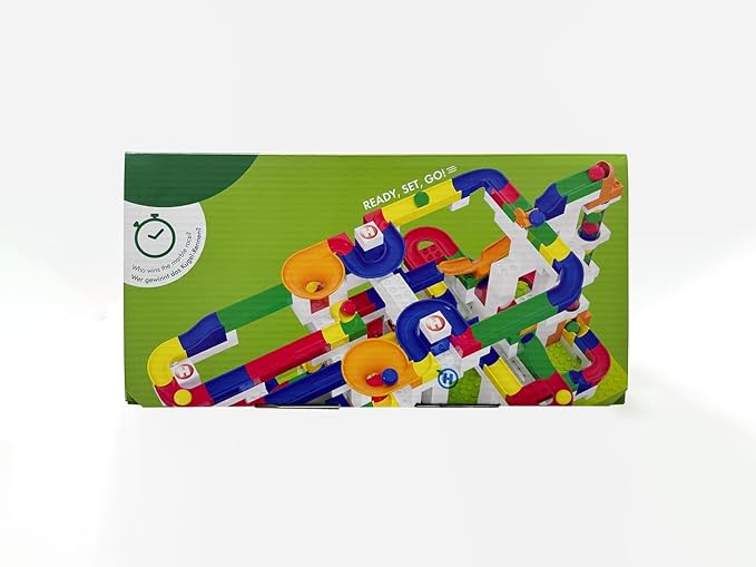 Hubelino Mega Building Box - Deluxe 585 Piece Marble Run Playset (Made in Germany)