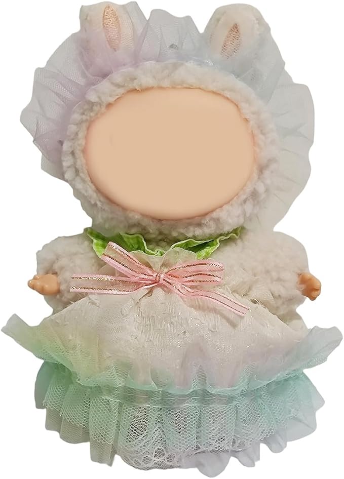 Doll Outfit Clothes Set for 17cm Dolls, Premium Fashion Princess Dress Jumpsuit for Dolls Accessories (NO Doll) (Green Head Flower and Yarn Dress)