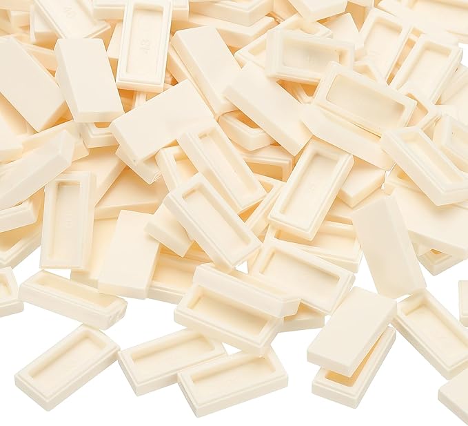 PATIKIL 555 Pcs Flat Blocks Bulk, 1x2 Square White Classic Tiles Smooth Surface Mini Building Blocks Accessories Compatible Bricks Kits for Building Floor Walls Mosaic Pixel Arts