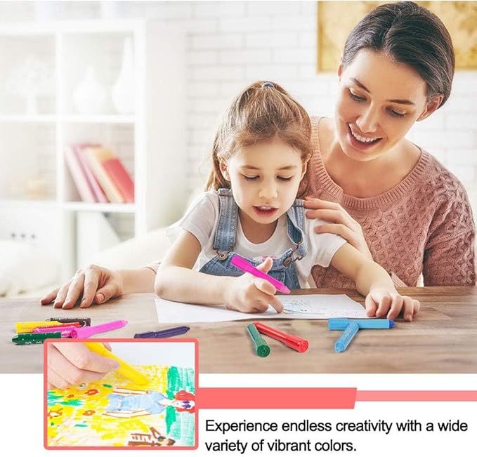 Tempera Paint Sticks - 24 Bright Colors, Quick Drying, Easy to Color and Washable Crayons for Kids and Students