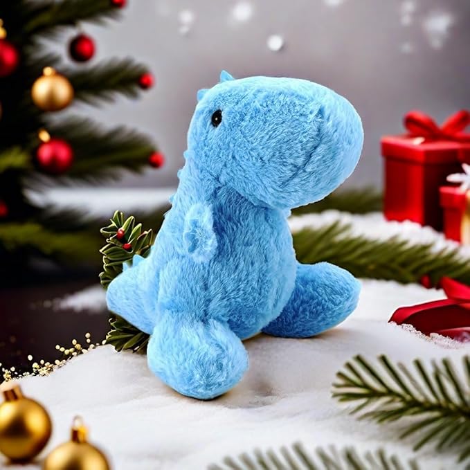 Blue Dinosaur Stuffed Animals for Boys, 9" Soft Stuffed Dinosaur Plush for Baby Shower, Cute T-rex Toy for Toddlers, Girls, Preschool, Party Decoration, Birthday Xmas Gifts for Grandkids