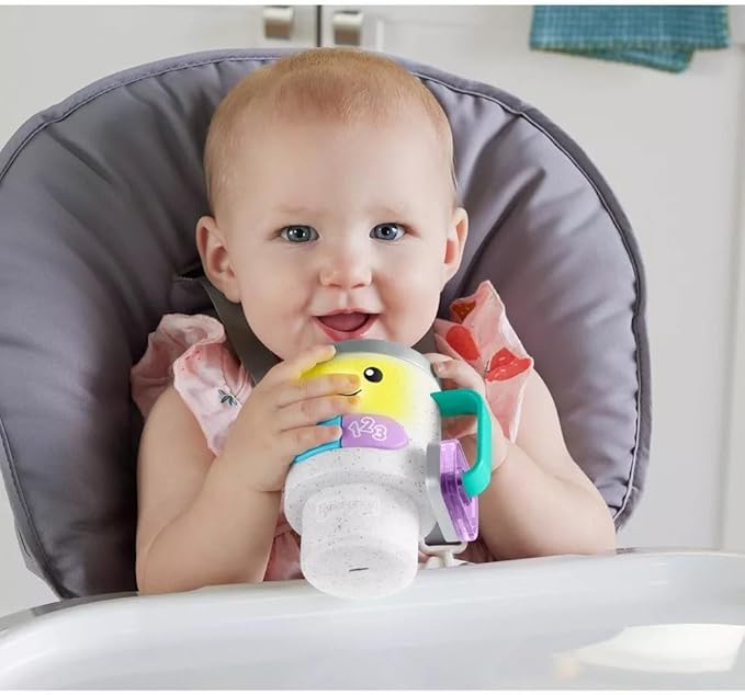 Fisher-Price Baby & Toddler Toy Laugh & Learn Coffee Mug Musical Activity with Lights & Educational Songs for Infants Ages 6+ Months